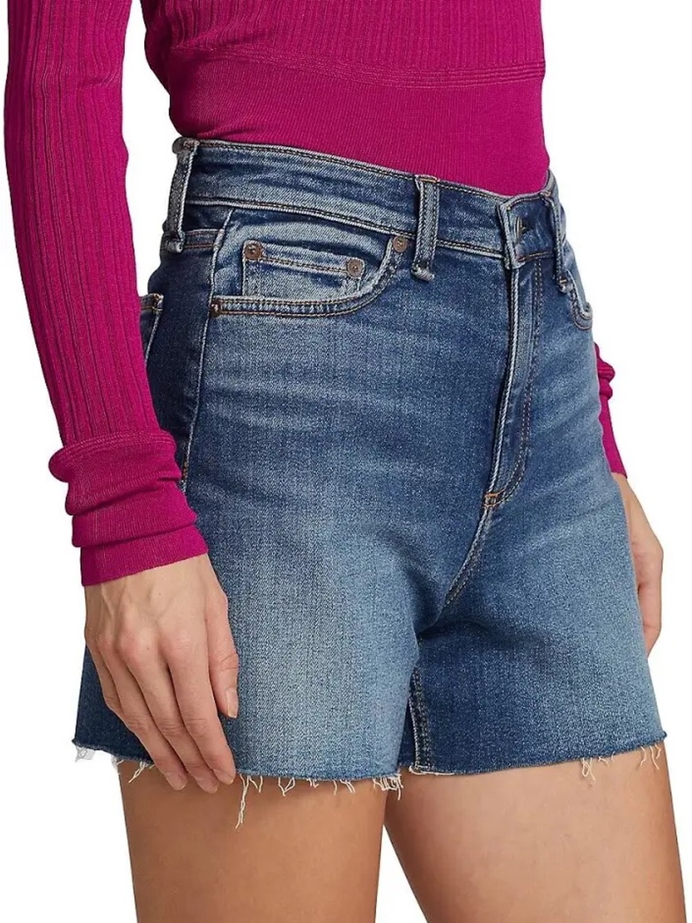 rag & bone High-Rise Blue Denim Jean Shorts